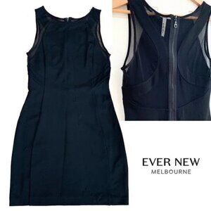 EVER New Melbourne black sheer detail dress. 6.